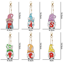 Lade das Bild in den Galerie-Viewer, 6 stücke Diamant Malerei Schlüsselanhänger Kits DIY Schlüsselanhänger Tasche Anhänger Kits
