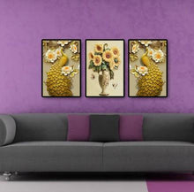 Lade das Bild in den Galerie-Viewer, Pfau Sonnenblume - voller runder Diamant - 92x45cm

