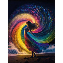 Lade das Bild in den Galerie-Viewer, Regenbogen Madchen-Voll Round Diamond Painting-30x40cm
