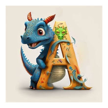 Lade das Bild in den Galerie-Viewer, Alphabet-Dinosaurier-Vollbohrer-Diamantmalerei
