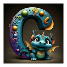 Lade das Bild in den Galerie-Viewer, Alphabet-Dinosaurier-Vollbohrer-Diamantmalerei
