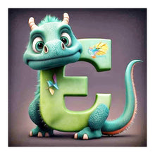 Lade das Bild in den Galerie-Viewer, Alphabet-Dinosaurier-Vollbohrer-Diamantmalerei
