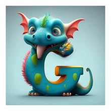 Lade das Bild in den Galerie-Viewer, Alphabet-Dinosaurier-Vollbohrer-Diamantmalerei
