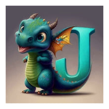 Lade das Bild in den Galerie-Viewer, Alphabet-Dinosaurier-Vollbohrer-Diamantmalerei
