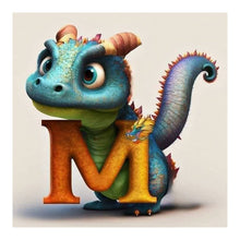 Lade das Bild in den Galerie-Viewer, Alphabet-Dinosaurier-Vollbohrer-Diamantmalerei
