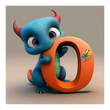 Lade das Bild in den Galerie-Viewer, Alphabet-Dinosaurier-Vollbohrer-Diamantmalerei
