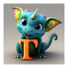 Lade das Bild in den Galerie-Viewer, Alphabet-Dinosaurier-Vollbohrer-Diamantmalerei
