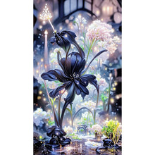 Lade das Bild in den Galerie-Viewer, Schwarze Rose-Vollbohrer-Diamantmalerei-40x70cm
