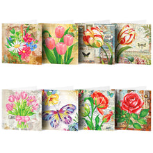 Lade das Bild in den Galerie-Viewer, 8pcs/Set-Flower-Diamond Grußkarten
