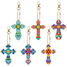 Lade das Bild in den Galerie-Viewer, 6pcs/Set-Cross-Double Side Drill-Diamond Schlüsselanhänger
