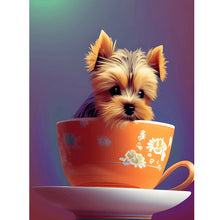 Lade das Bild in den Galerie-Viewer, Tier in einer Tasse-Voller  Diamond Painting-30x40cm
