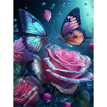 Lade das Bild in den Galerie-Viewer, Schmetterlingsrose-Voller  Diamond Painting-30x40cm
