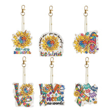 Lade das Bild in den Galerie-Viewer, 6pcs/Set-Butterfly/Wing-Double Side Drill-Diamond Schlüsselanhänger
