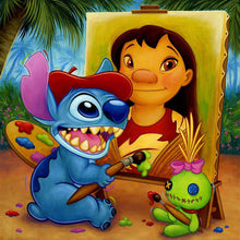 Lade das Bild in den Galerie-Viewer, Lilo &amp; Stitch-Voller Diamond Painting-30x30cm
