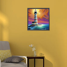 Lade das Bild in den Galerie-Viewer, Überquerung des Meeresleuchtturms-Voller Diamond Painting-30x30cm
