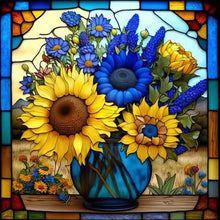 Lade das Bild in den Galerie-Viewer, Buntglas Sunflower-VollerDiamond Painting-35x35cm
