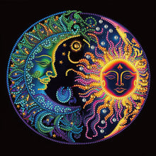 Lade das Bild in den Galerie-Viewer, Sonne-Mond-Mandala-Teil-Special Diamond Painting-30x30cm
