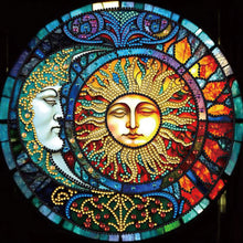 Lade das Bild in den Galerie-Viewer, Sonne-Mond-Mandala-Teil-Special Diamond Painting-30x30cm
