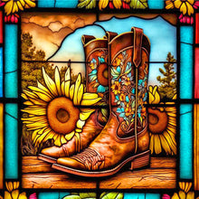 Lade das Bild in den Galerie-Viewer, Buntglas Flower-VollerDiamond Painting-30x30cm
