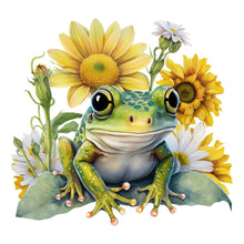 Lade das Bild in den Galerie-Viewer, Sunflower Frog-Full Round Diamond Painting-30x30cm

