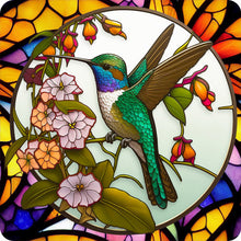 Lade das Bild in den Galerie-Viewer, Buntglas Hummingbird-Full Round Diamond Painting-30x30cm
