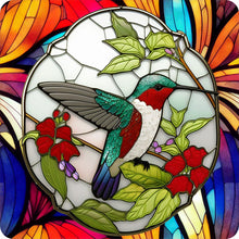 Lade das Bild in den Galerie-Viewer, Buntglas Hummingbird-Full Round Diamond Painting-30x30cm
