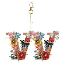 Lade das Bild in den Galerie-Viewer, 26 Alphabet-Blumen – doppelseitiger Schlüsselanhänger
