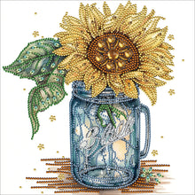 Lade das Bild in den Galerie-Viewer, Sonnenblumen-Glasflasche – teilweise Sonderangebot Diamond Painting-30x30cm
