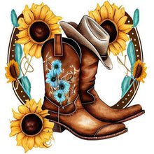 Lade das Bild in den Galerie-Viewer, Western Cowboy Boot-voller Round Diamond Painting-30x30cm
