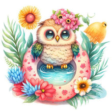 Lade das Bild in den Galerie-Viewer, Summer Swimming Owl-voller Round Diamond Painting-30x30cm
