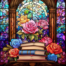 Lade das Bild in den Galerie-Viewer, Buntglas Book-voller Round Diamond Painting-30x30cm
