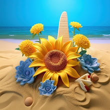 Lade das Bild in den Galerie-Viewer, Sunflower Beach-voller Round Diamond Painting-30x30cm
