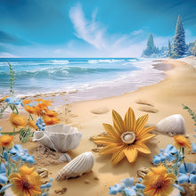 Lade das Bild in den Galerie-Viewer, Sunflower Beach-voller Round Diamond Painting-30x30cm
