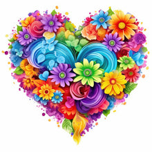 Lade das Bild in den Galerie-Viewer, Heart Flower-voller Round Diamond Painting-30x30cm
