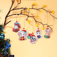 Lade das Bild in den Galerie-Viewer, 5 teile/satz doppelseitige weihnachten diy diamant malerei hängende baum dekoration
