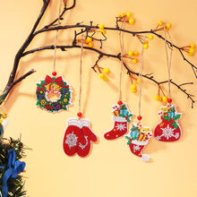 Lade das Bild in den Galerie-Viewer, 5 teile/satz doppelseitige weihnachten diy diamant malerei hängende baum dekoration
