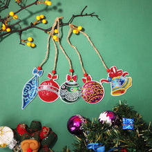 Lade das Bild in den Galerie-Viewer, 5 teile/satz doppelseitige weihnachten diy diamant malerei hängende baum dekoration

