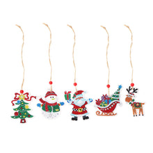 Lade das Bild in den Galerie-Viewer, 5 teile/satz doppelseitige weihnachten diy diamant malerei hängende baum dekoration
