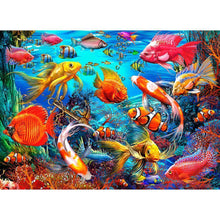 Lade das Bild in den Galerie-Viewer, Meer Meer Fisch - voller runder Diamant -
