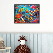 Lade das Bild in den Galerie-Viewer, Meer Meer Fisch - voller runder Diamant -
