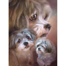 Lade das Bild in den Galerie-Viewer, Hund - voller runder Diamant - 40x30cm

