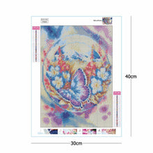 Lade das Bild in den Galerie-Viewer, Blume Schmetterling - voller quadratischer Diamant - 30x40cm
