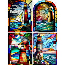 Lade das Bild in den Galerie-Viewer, Buntglas Lighthouse-Full Round Diamond Painting-30x40cm
