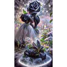 Lade das Bild in den Galerie-Viewer, Schwarze Rose-Vollbohrer-Diamantmalerei-40x70cm
