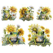 Lade das Bild in den Galerie-Viewer, Sunflower Frog-Full Round Diamond Painting-30x30cm
