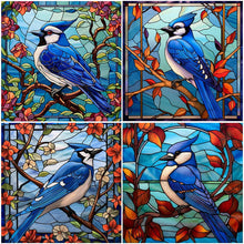 Lade das Bild in den Galerie-Viewer, Buntglas Blue Tit-Full Round Diamond Painting-30x30cm
