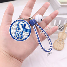 Lade das Bild in den Galerie-Viewer, 1pcs Fußball Schalke 04 doppelseitig  DIY Bastel Schlüsselanhänger
