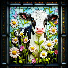 Lade das Bild in den Galerie-Viewer, Kuh-volles rundes Diamantgemälde – 40 x 40 cm
