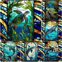 Lade das Bild in den Galerie-Viewer, Buntglas Marine Life-Full Round Diamond Painting-30x30cm
