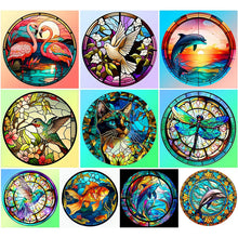 Lade das Bild in den Galerie-Viewer, Buntglas Animal-Full Round Diamond Painting-30x30cm

